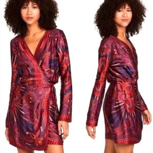 Farm Rio Macaw Wrap Mini Dress S